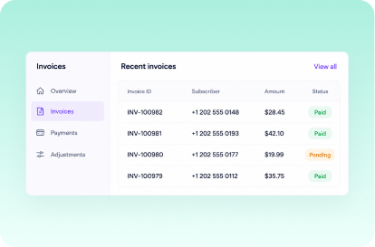 Billing and invoicing